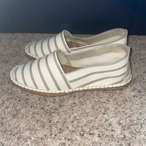 New Casa Hernanz Madrid Women's Beige & Tan Striped Espadrilles 41 EUR 10.5 US